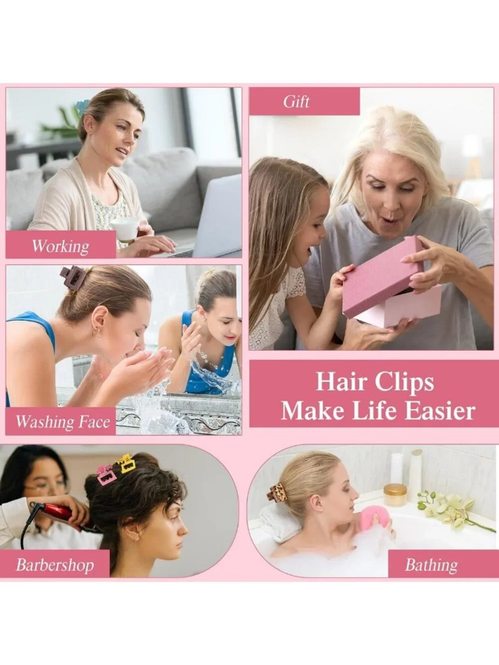 100 Pcs Medium Matte Claw Hair Clips - Nonslip Square Styling Accessories for